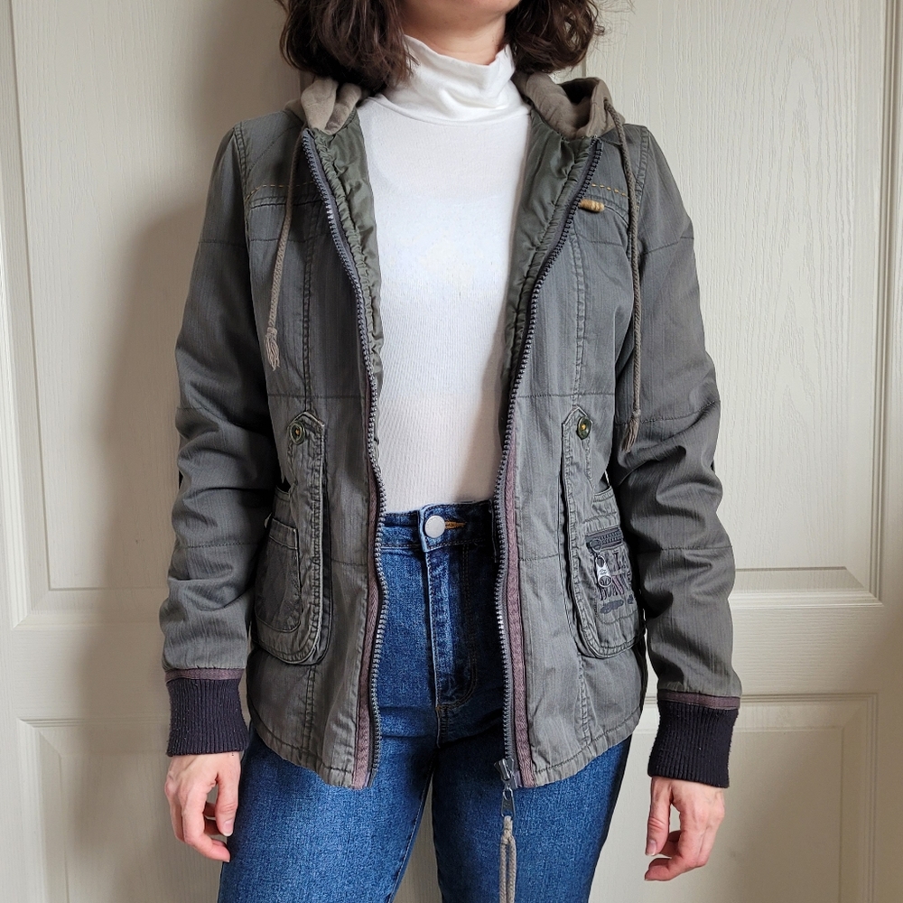 Billabong Army Green Hooded Jacket